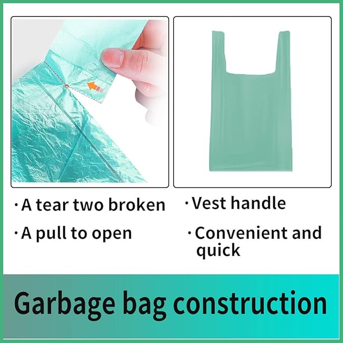 Trash Bags, 5 Rolls/100 Counts Small Garbage Bags for Office, Kitchen,Bedroom Waste Bin,Colorful Portable Strong Rubbish Bags,Wastebasket Bags