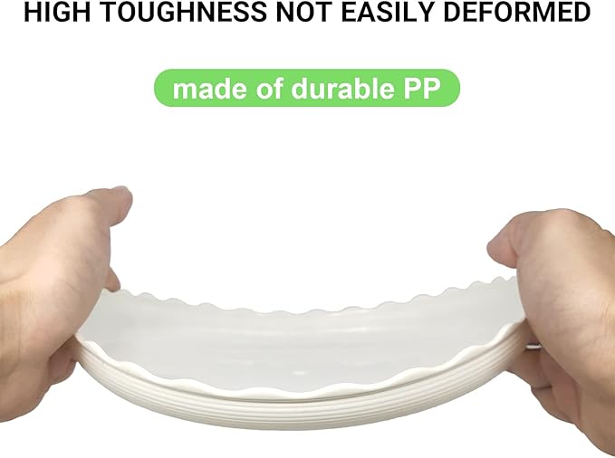 12Pcs Plant Saucer, 6 8 10 Inch Durable Plastic Plant Trays for Pots, White Round Plant Pot Saucers, Drip Tray for Indoor and Outdoor Garden