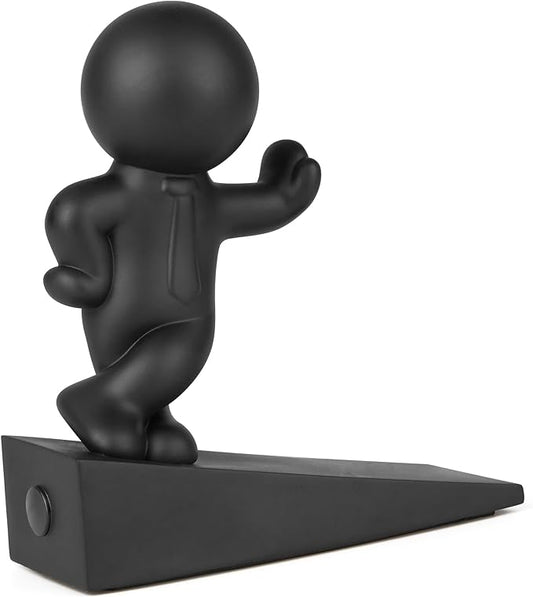 Cute Door Stop, Decorative and Sturdy, Well Designed Door Stopper, Effective to Hold Your Door Open, 1 Pack, Black (Patented)