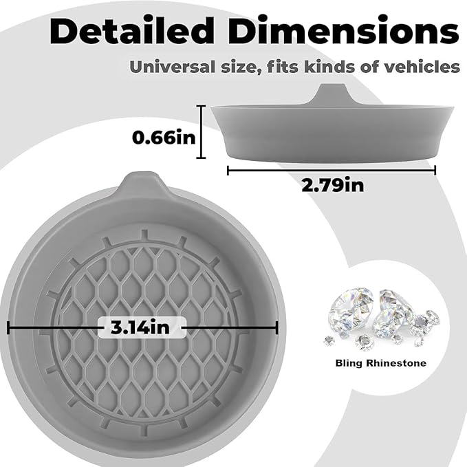 2 PCS Car Cup Coasters, Universal Cup Holder Coaster for Car Accessories, CupHolders Insert for Women Non-Slip Silicone Car Cup Holder Coasters