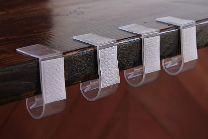 NAVADEAL Table Skirting Clips Tablecloth Clips for Table 1.5" - 1.8" with Hook | Pack of 50 | Great for Wedding Home Meeting Party Picnic Patio Banquet Indoor Outdoor Events