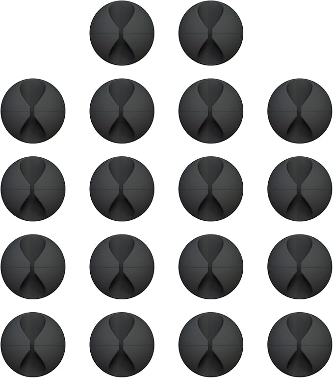 18 Pack Mini Cable Clips, Znben Cord Organizer Holder Adhesive Cord Management Charger Wire Holder Clips for Desk, Home, Office, Car, Cubicle, Nightstand Black