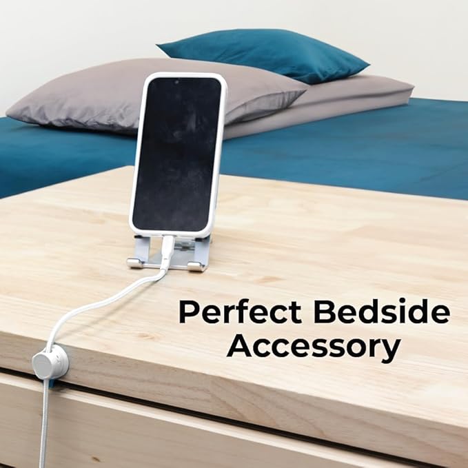 BLACK+DECKER Magnetic Cord Organizer Holder, 6 Pack Magnetic Cable Clips, Under Desk Cable Management, Strong Adhesive Cord Holder for Nightstand Kitchen Appliances Car Wall Office (White)