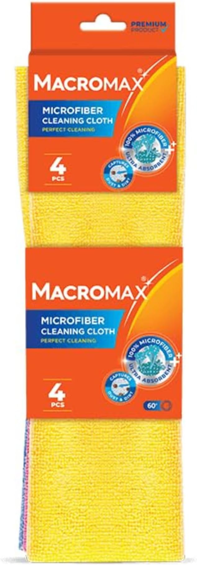 Microfiber Cleaning Cloth – Pack of 4 – Ultra Absorbent Lint-Free Reusable Towels for Kitchen, Glass, Counters, Furniture – Soft Non-Scratch Microfiber