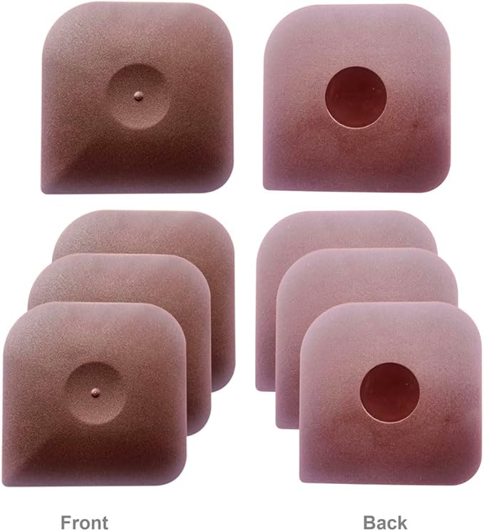 Pan Scrapers Dish Scraper Tool Set, 8Pack Cast iron Cleaner Scraper Multifunctional Scraper Polycarbonate Plastic Pan Pot Scraper, Iron Skillet Scraper Scrubber for Cleaning Grease, Kitchen (Brown)