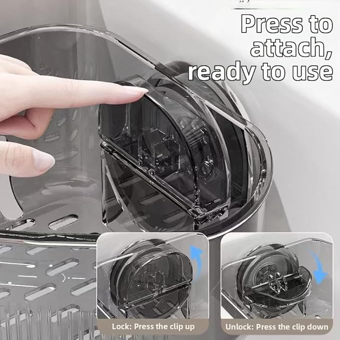 2PCS Sink Organizer and Caddy, Corner Sink Rack with Suction Cup Mount, Drain Box Holder for Kitchen Sponge, Scrubber, Soap Dispenser Storage, Black Adhesive Corner Organizer