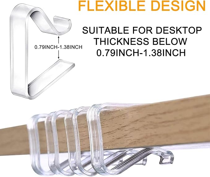 24 Pieces Transparent Clear Tablecloth Clips, Plastic Table Cloth Clips, Windproof Table Cover Holder Clamps, Table Cloth Holder for Christmas Home Wedding Party Indoor Outdoor Camping Picnic (24, Small)