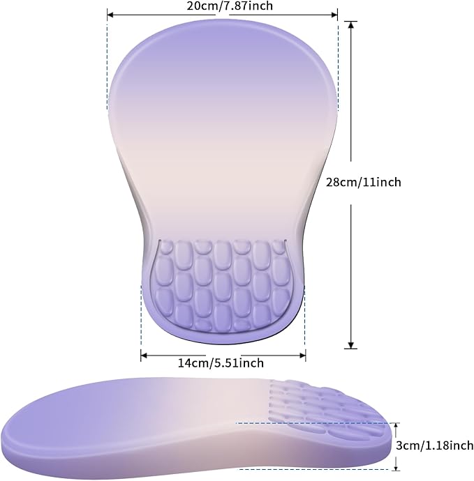 YIWEI Ergonomic Mouse Pad with Wrist Rest - Comfortable Office Mousepad with Memory Foam Wrist Support for Carpal Tunnel Relief, Mouse Pads with Non-Slip Base for Gaming and Home (Gradient Purple)