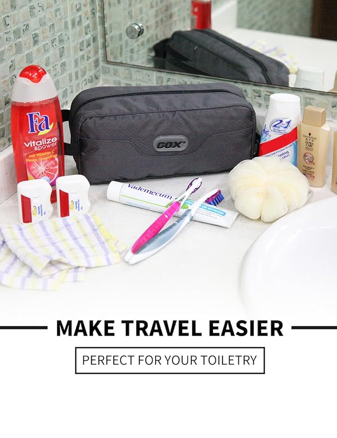 GOX Small Travel Toiletry Bag, Dopp Kit Case For Men, Multifunction Cosmetics Organizer Pouch…