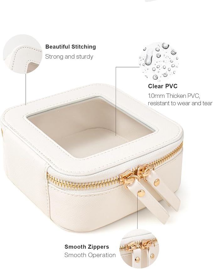 Travel Clear Makeup Bag Set, TSA Approved Cosmetic Bag Case with Zipper Portable Makeup Pouch Toiletry Bag Women Traveling Cosmetic Organizer Storage Bag Car Organizer Car Essentials for Women