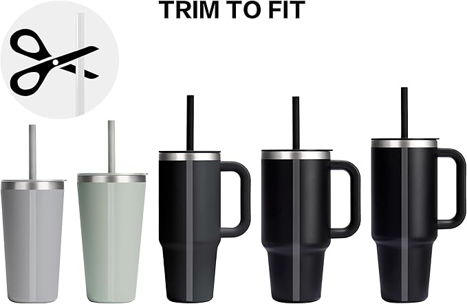 Straws Replacement Compatible with Hydro Flask Water Bottle 32oz,40 Oz -For Hydroflask Tumbler Press In Straw Lids,8 BPA- Free Long Straws,2 Straw Brushes
