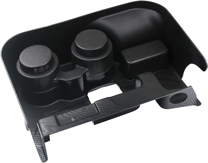 Carbon Fiber Cup Holder Attachment for Center Console | Compatible with 2003-2012 Dodge Ram 1500 2500 3500 Truck | Replaces SS281AZAA Front Seat Add-On Cupholder Tray Insert