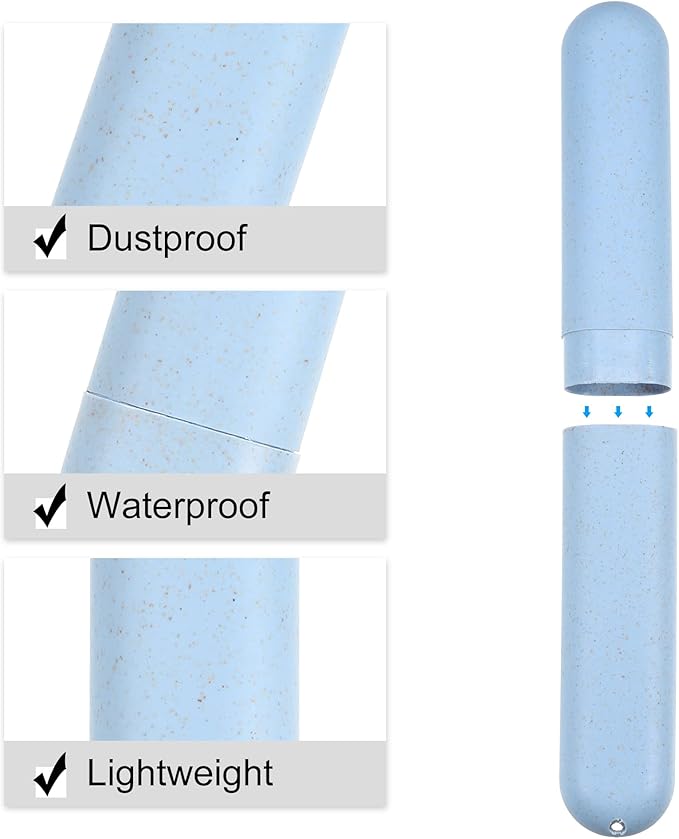 VOCOSTE 1pcs, Traveling Toothbrush Holders Case, PP Toothbrush Case for Travel Business, Blue, 8.07''x1.22''x0.83''