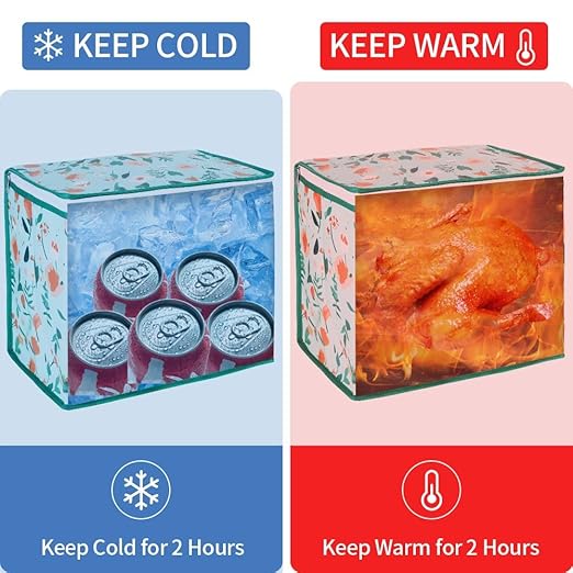 1-Pack Insulated Reusable Grocery Shopping Bags, X-Large Insulated Food/Pizza Delivery Bag for Delivery Drivers, Commercial Food Warmers, Tote Cooler/Thermal Bags
