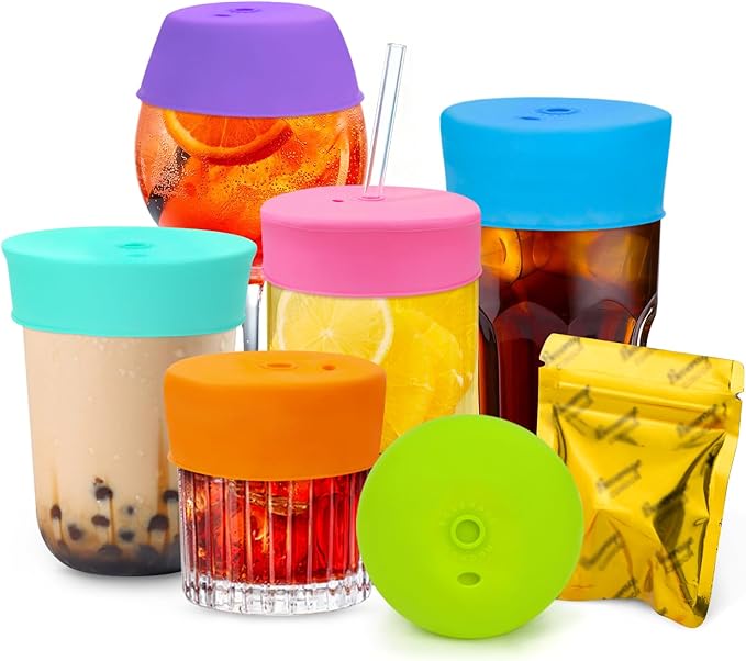 Drink Protection Cover | 100% Silicone and Reusable, Perfect for Parties, Bars or Clubs, Fits All Cup Sizes | Stop Worrying About Beverage Safety (6 Colors)