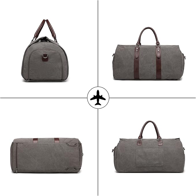 seyfocnia Convertible Travel Garment Bag, Carry-on Garment Duffel Bag for Men Women - 2-in-1 Hanging Suitcase Suit Business Travel Bag