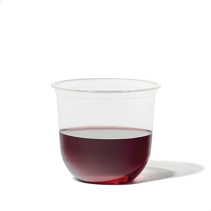 TOSSWARE NATURAL 12oz Arc - Plant Based 98mm Clear Cold Cups - Plastic Alternative for Parties, Bachelorettes, Weddings - Recyclable - Set of 500