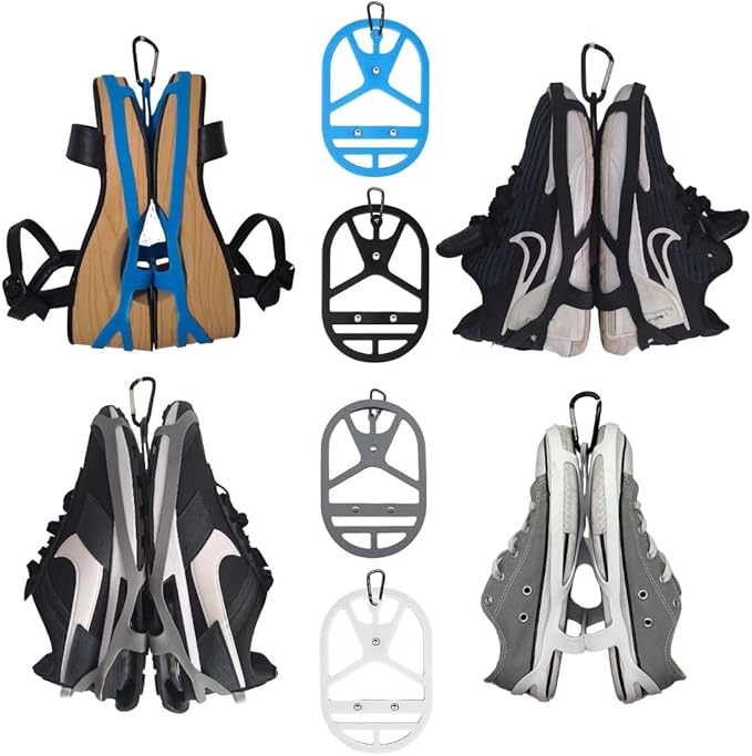 Shoe Holster For Backpack with Clip Hanger. Footwear Holder with Clip for Sneakers, Cleats, Bowling, Soccer, Basketball, Football. For Travel, Outdoors, Sports & Space Saving