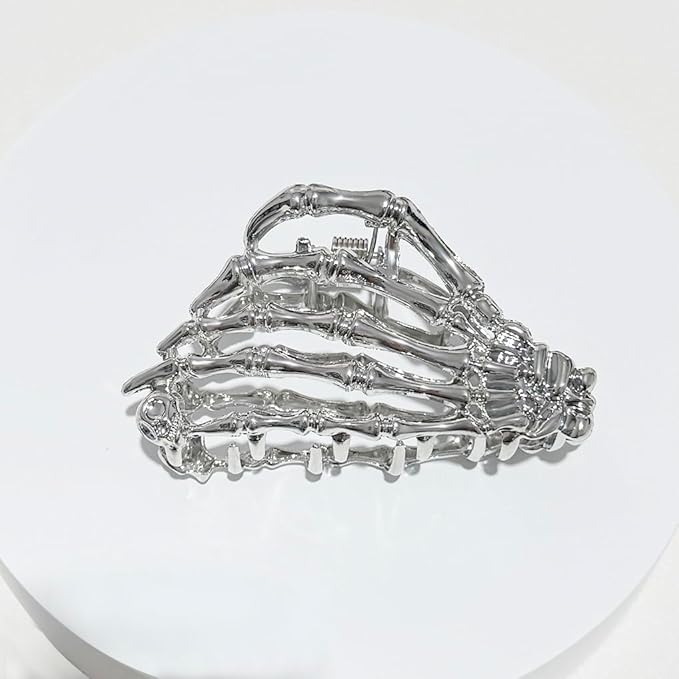 3 Pieces Large Metal Spider Net Hand Hair Claw Clips for Women and Girls Thick Long Hair, Nonslip Skeleton Spooky Barrette Headband Hair Styling Accessories for Halloween Christmas Gifts