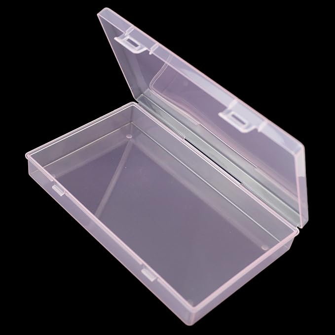 LJY 6 Pieces Rectangular Empty Mini Plastic Organizer Storage Box Containers with Hinged Lids (7.1 x 4.3 x 1.2 inch, Pink)