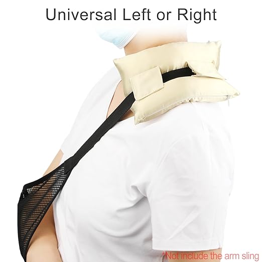 Satin Neck Pad Strap Cushion for Arm Sling Pillow Comfort Support Padding Rotator Cuff Replacemet Surgery Elbow Brace Carry Padded Cover Broken Wrist Hand Injury, Champagne