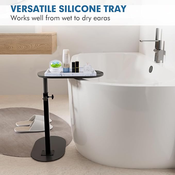 Bloss Counter Marble Tray and Soap Holder - 15.7" Silicone Bathroom Vanity Trays for Kitchen Counter, Toilet Tank Tray, Great Storage Trays for Perfume, Jewelry, Candle, Key