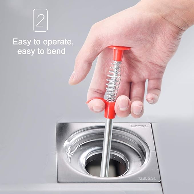 22.44 inch Grabber Reacher Tool, Flexible Grabber Claw Pick Up Reacher with 4 Claws Drain Snake Hair Drain Clog Remover Tool, for Shower, Toilet, Kitchen Sink & Tub(Size:0.57m)