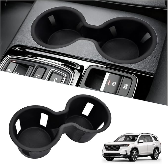 Cup Holder Inserts Compatible with Honda Pilot 2023-2025 2026 Accessories, Non-Slip TPE Center Console Cup Holder Protector Organizer for Honda Ridgeline&Passport 2024 2025 2026 Accessories