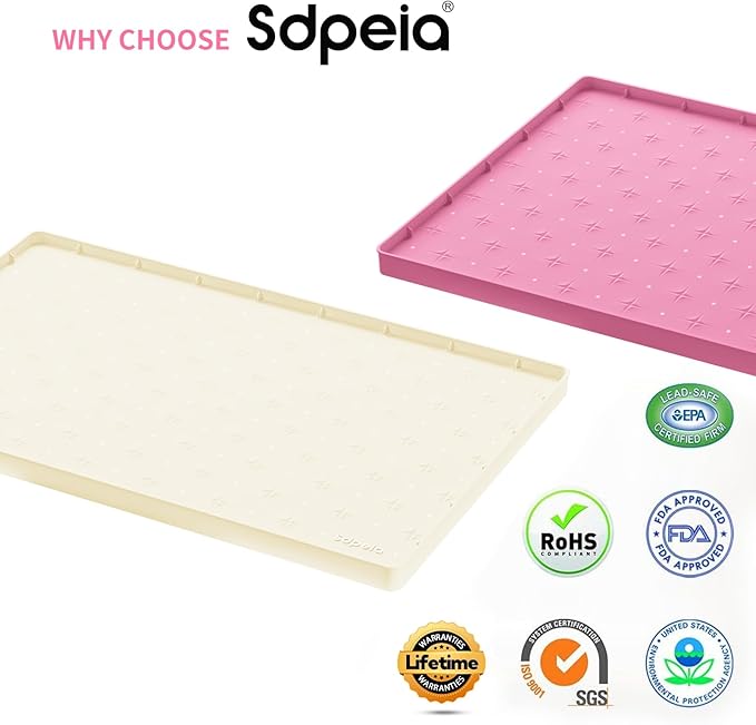 Sdpeia Under Sink Mat 34"×22" Waterproof Silicone Cabinet Liner & Sink Protector for Kitchen & Bathroom, Multi-Purpose Organizers Tray for Pets, Laundry, Cat Litter Mat