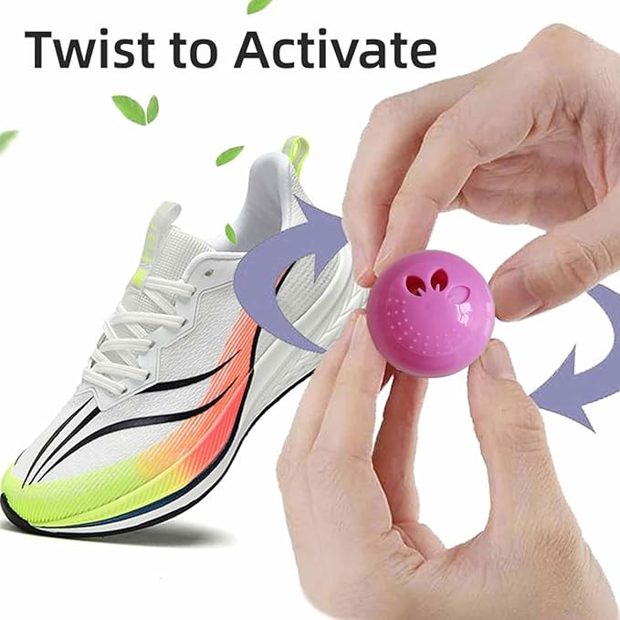 Shoe Deodorizer Balls for Sneaker, Fresh Linen Scent, Essential Oil Sneaker Deodorizer Ball, Small Spaces Odor Eliminator Air Freshener for Shoes, Gym Bags, Drawers and Locker