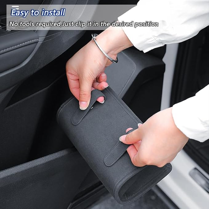 Tumecos 2Pcs Multifunctional Storage Box, Car Trash Can, Auto Door Side Organizer, Large Capacity Storage Bag, Back Seat Storage Pocket, Car Accessories Organizer Box (Style A)