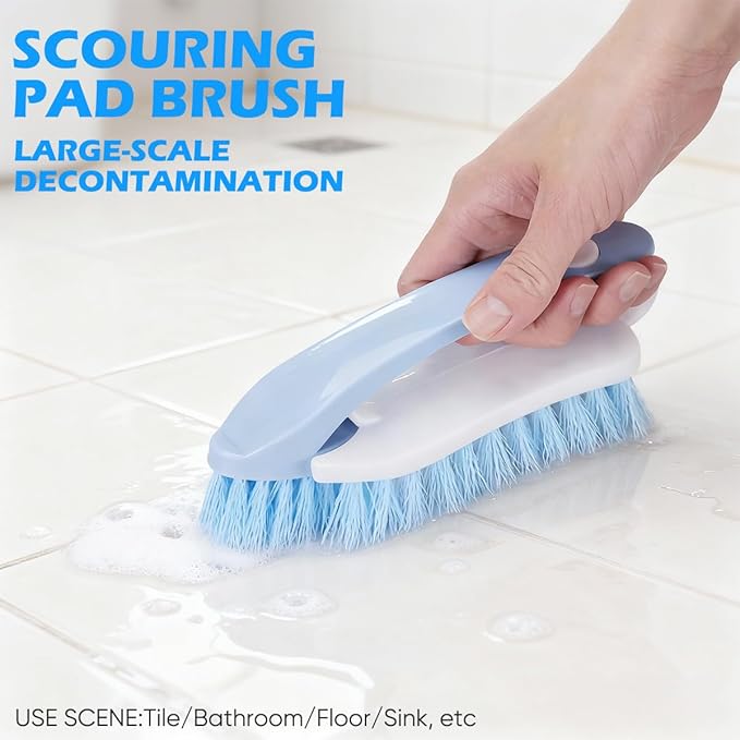 Cleaning Brush Set, Multifunctional Hard Bristle Grout Crevice Scrub Brush Tools for Household Bathroom Kitchen Tile Lines Floor Tub Sink Window Corners