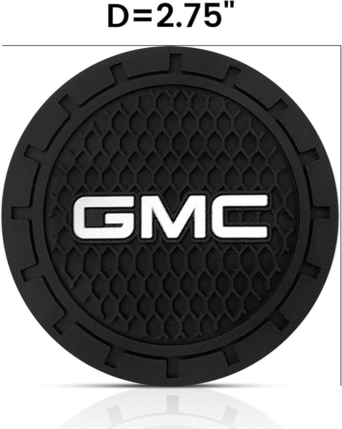 Car Cup Holder Coaster for GMC Sierra Denali Canyon Terrain Yukon Jimmy Acadia Recessed Silicone Cupholder Coaster Interior Accessories 2.75in 2Pack