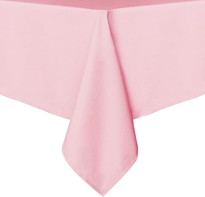 sancua Rectangle Tablecloth - 70 x 120 Inch - Stain and Wrinkle Resistant Washable Polyester Table Cloth, Decorative Fabric Table Cover for Dining Tables, Buffet Parties and Camping, Pink