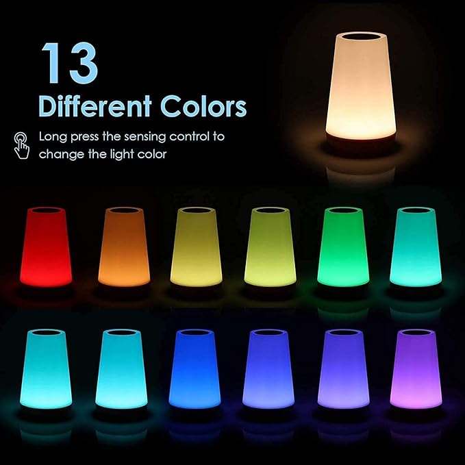 Touch Night Light for Kids: Dimmable LED Nursery Lamp for Baby - Eye-Caring Soft Warm White Light USB Rechargeable Portable Bedside for Toddlers Bedroom Living Room