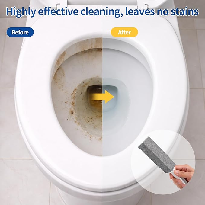 2Pack Pumice Stone Toilet Bowl Cleaner,Toilet Pumice Stone with Handle with Handle for Limescale, and Calcium Deposits Hard Water Stain Remover for Toilets, Tiles, Kitchen Sink and More