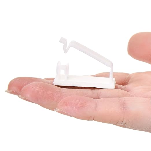 50Pcs Self Adhesive Cable Management Clips, Cable Organizers Wire Clips Cord Holder for PC Laptop Ethernet Cable Desktop Home Office (1.78’’ x 0.75’’ x 0.28’’, White)