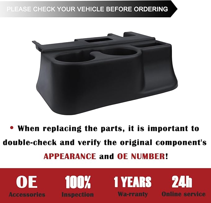 TQPONLY Cup Holder Attachment for Center Console | Compatible with 1998-2001 Dodge Ram 1500 2500 3500 Truck | Replaces 41019 SS281AZAA Front Seat Add-On Cupholder Tray Insert