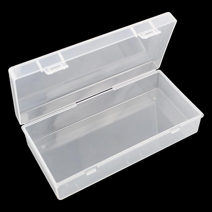 LJY 6 Pieces Rectangular Empty Mini Clear Plastic Organizer Storage Box Containers with Hinged Lids (7.3 x 3.5 x 1.8 inch, Transparent)