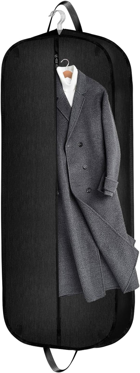 Limoomil 60 Inch Heavy Duty Tear-Resistant Wedding Dress Bag for Wedding Travel, Waterproof Dress Cover for Closet Wardrobe. Garment Bag for Gowns, Tuxedos, Dresses, Long Coats. Dark Grey, 60 Inch.