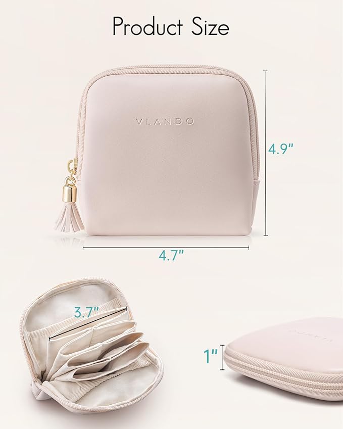 Vlando Small Travel Jewelry Organizer, Jewelry Pouch Bags, Velvet Jewelry Storage Bag for Bracelet Rings Earring, Portable Jewelry Travel Case for Traveler - Apricot Pink