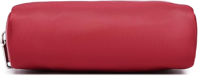 Waterproof Makeup Bag Large Capacity Women's Classic Black Wash Bag Adjustable Partition Wash Bag Brush and Cosmetic Carrying Bag… (Burgundy Red)