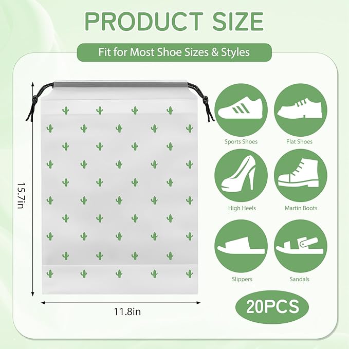 Shoe Bags for Travel, 15.7" x 11.8" Travel Shoe Bags for Packing, Large Waterproof Portable Travel Shoe Storage Bags Travel Essentials Women for and Men