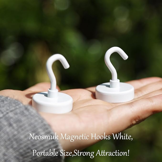 Neosmuk Magnetic Hooks, Cruise Ship Essentials, 26#,White