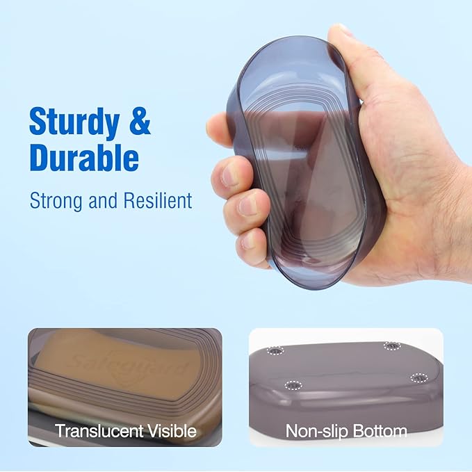 Travel Soap Container, Leakproof Soap Box, Travel Soap Holder with Removable Draining Layer, Portable Soap Case for Traveling, Camping, Gym (Black)