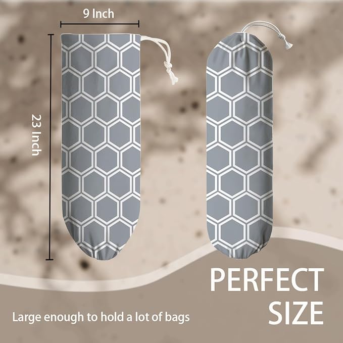 Honeycomb Plastic Bag Holder, Wall Mount Reusable Grocery Bags Holder, Washable Shopping Bags Carrierfor Home Kitchen Pantry Car, Kitchen Pattern Garbage Bag 53
