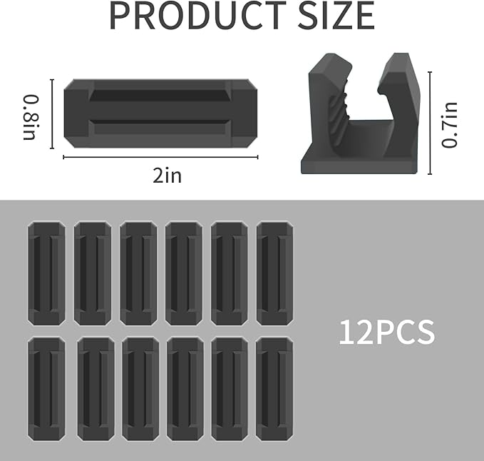 12 Pack Pen Holder for Desk, Silicone Pencil Holder with 12 Extra Adhesive Stickers, Adhesive Pen Holder & Marker Clip for Classroom Office Desk or Any Surface, Teacher Accessories Supplies (Black)