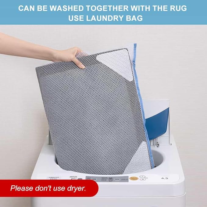 FuKuEn Rug-Gripper, Anti Slip Rug Grippers for Carpet, Upgraded Area Rug Pad Grippers Extra Sticky on Tile, Non-Slip Rug Pads Stopper for Hardwood Floor Washable Rug Tape Stickers 12x12cm 4 Pieces