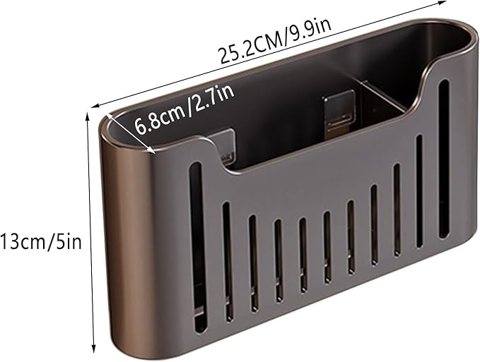 Kitchen Cabinet Door Storage Box, Self-Adhesive Wall-Mounted Storage Box, Wardrobe/Bathroom/Refrigerator Small Item Organizer (Grey)