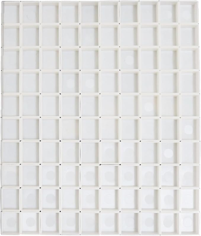 100Pcs White Plastic Empty Watercolor Half Pans – 2ML Capacity, Refillable Paint Pans for DIY Solid Watercolors, Gouache – Fits Metal Watercolor Tins & Travel Palette Box